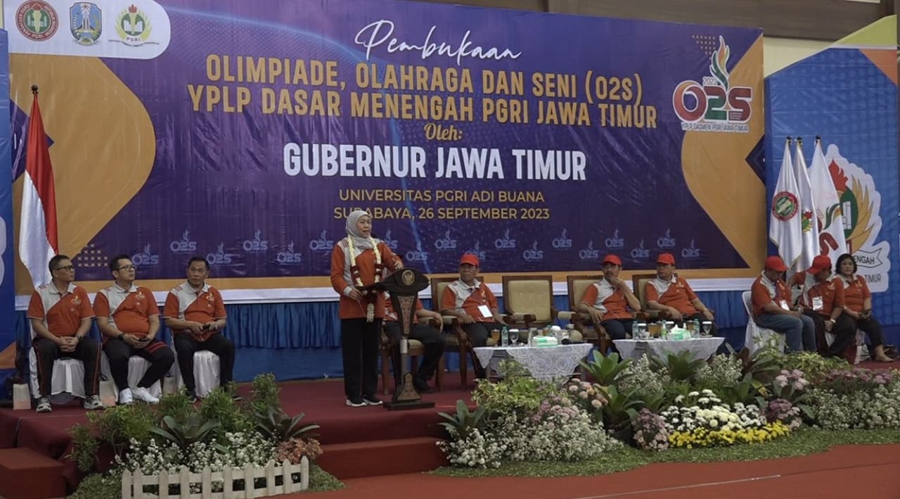 Buka O2S, Gubernur Khofifah Puji Kontribusi PGRI Jatim Dalam Pengembangan Olahraga dan Seni