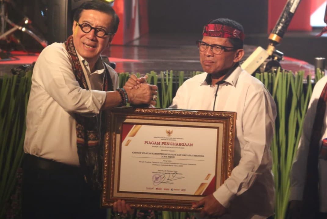 Kemenkumham Jatim Sabet Dua Penghargaan Bidang Kekayaan Intelektual