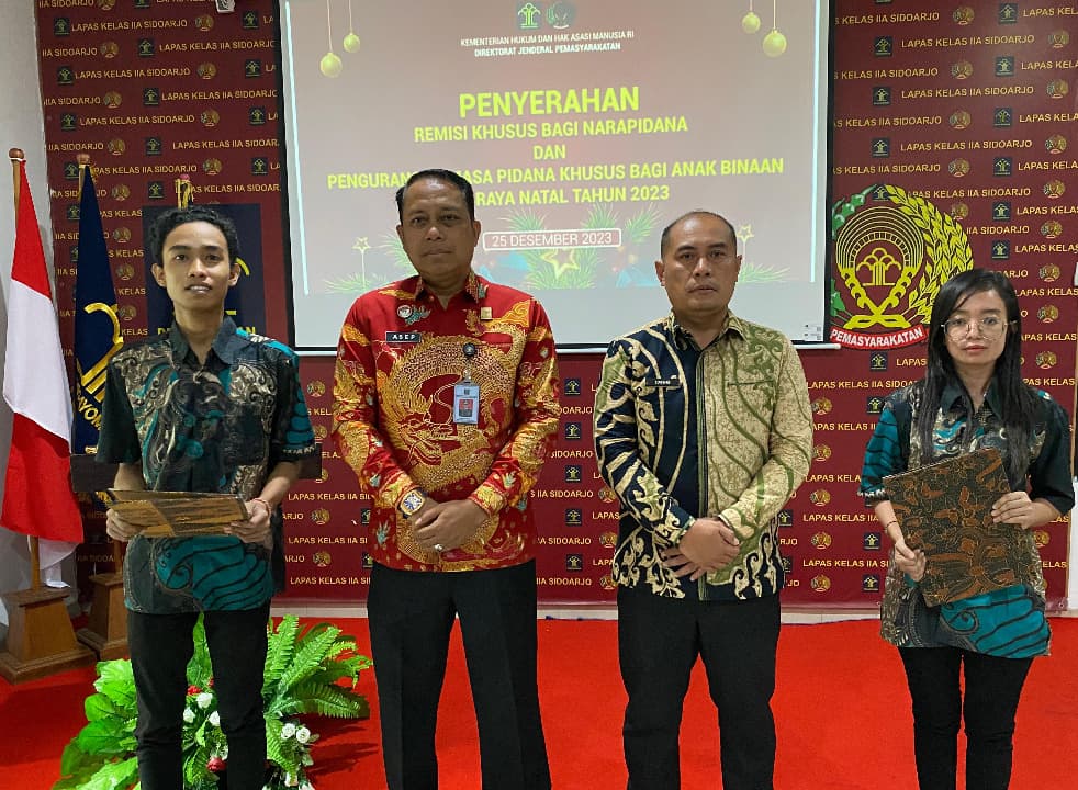 Lapas Sidoarjo Berikan Remisi Natal Bagi 15 Warga Binaan