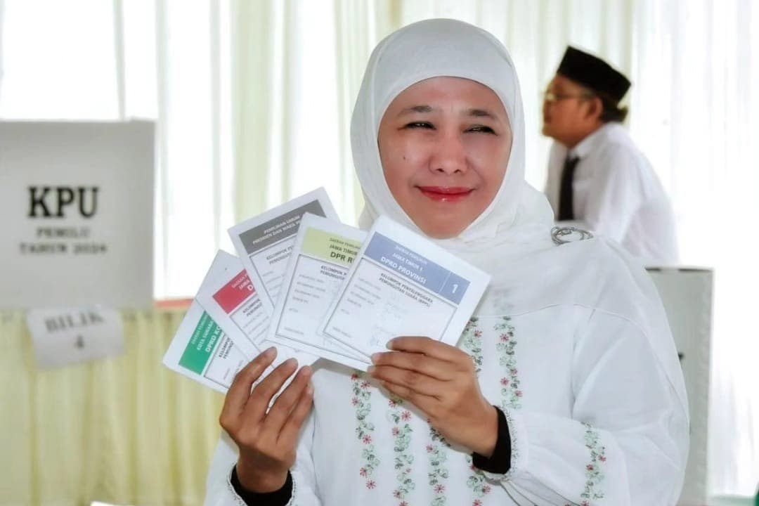 Partisipasi di Pemilu 2024 Tembus 82% Lebih, Khofifah: Terima Kasih Warga Jatim