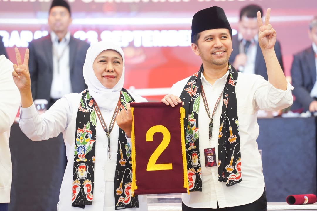 Dapat Nomor Urut 2, Khofifah-Emil: Lambang Dua Periode