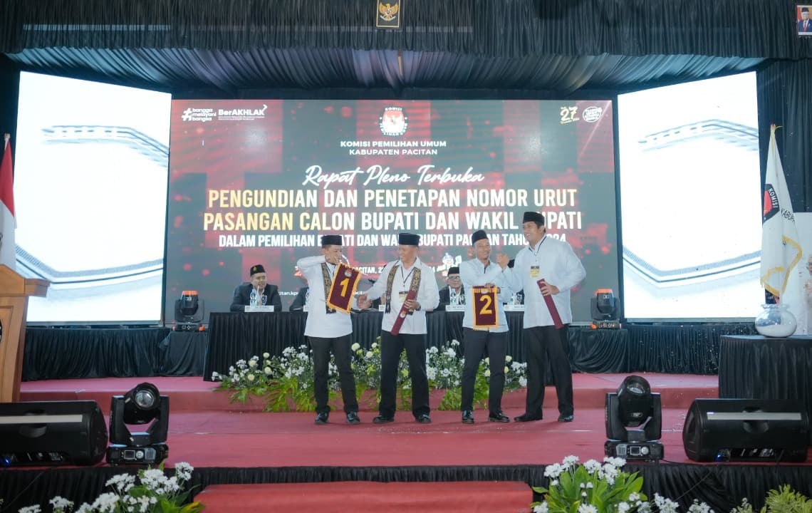 Berikut Hasil Pengundian Nomor Urut Paslon Pilkada Pacitan 2024