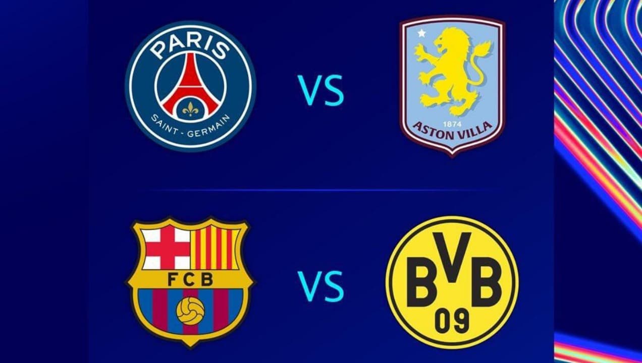 Leg Pertama Perempat Final Liga Champions: Duel Sengit Barcelona vs Dortmund dan PSG vs Villa