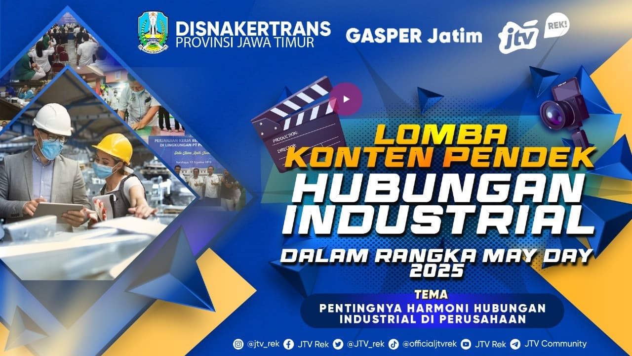Disnakertrans Jatim Gelar Lomba Video Pendek Hubungan Industrial, Total Hadiah Jutaan Rupiah