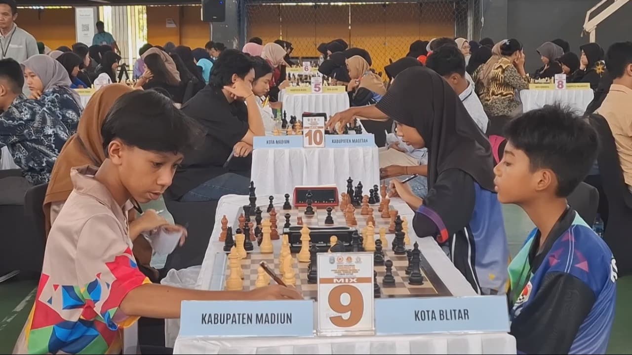300 Atlet Catur Berebut 16 Tiket Emas di Pra Porprov Jatim 2025 di Kota Kediri