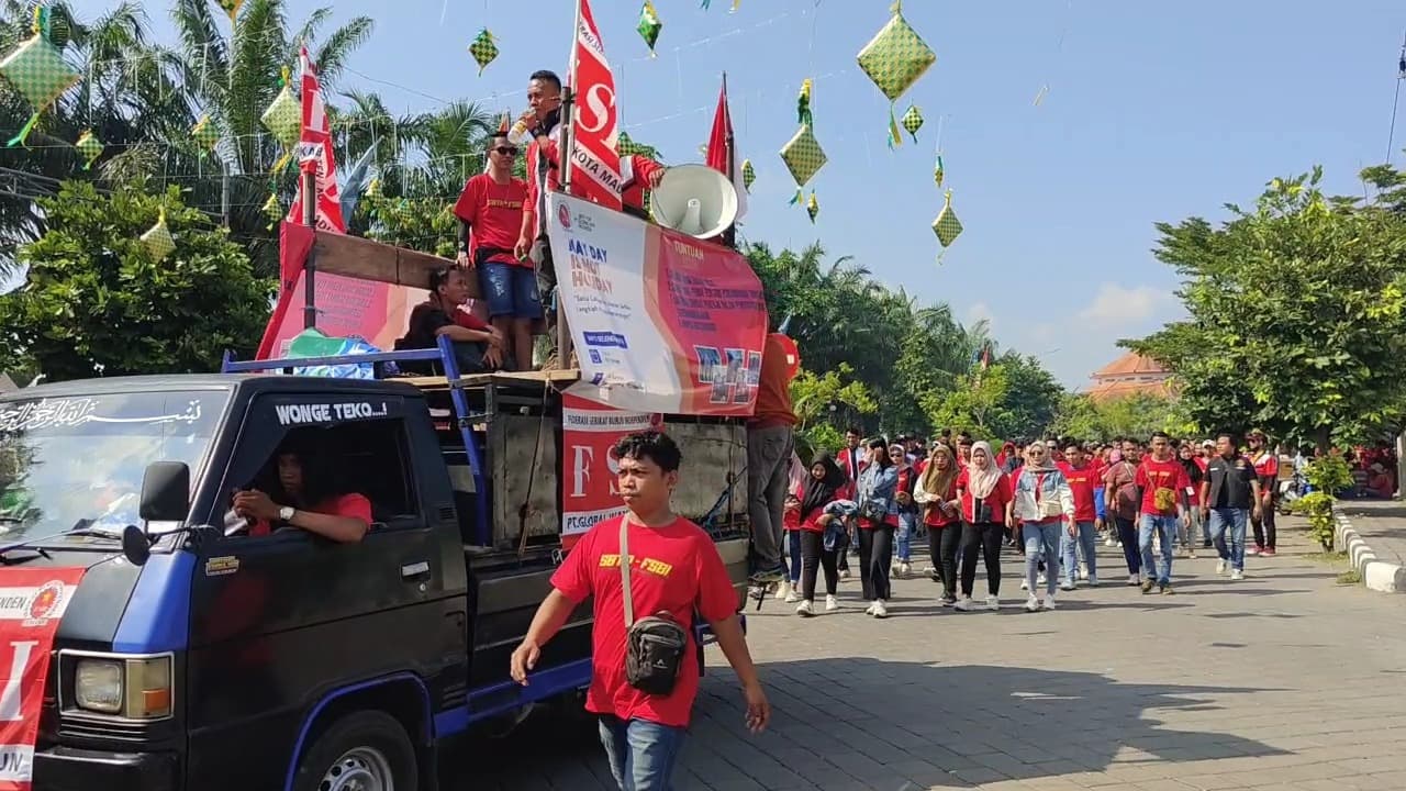 May Day, Ratusan Buruh Padati Pendopo Madiun Suarakan Berbagai Tuntutan