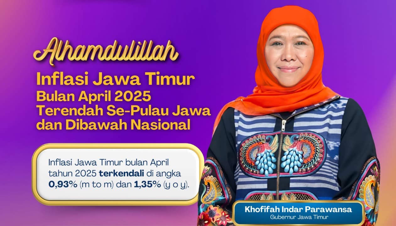 Inflasi Jatim April 2025 Terendah di Pulau Jawa