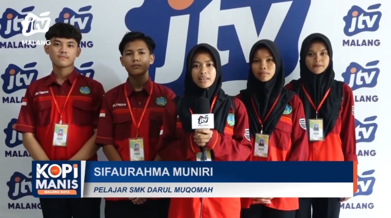 Kunjungan Industri Siswa DKV SMK Darul Muqomah Jember di Kantor biro JTV Malang