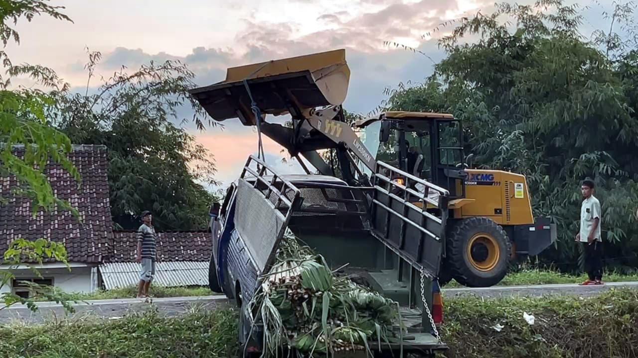 Sopir belum mahir, Pickup Berpenumpang 19 Orang Terguling ke Parit di Lumajang