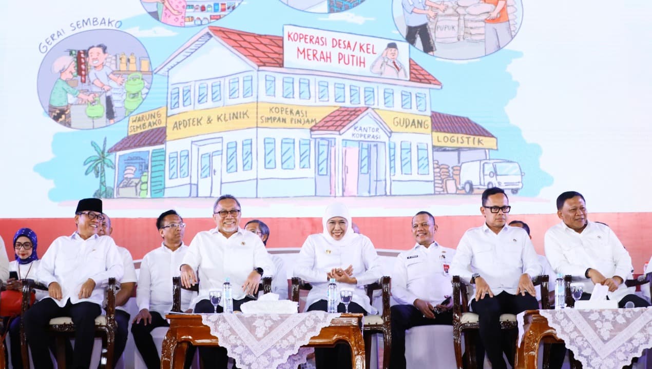 Jawa Timur Terdepan dalam Pengesahan Koperasi Merah Putih, Gubernur Khofifah Targetkan Cakupan 100% di Semua Desa/Kelurahan