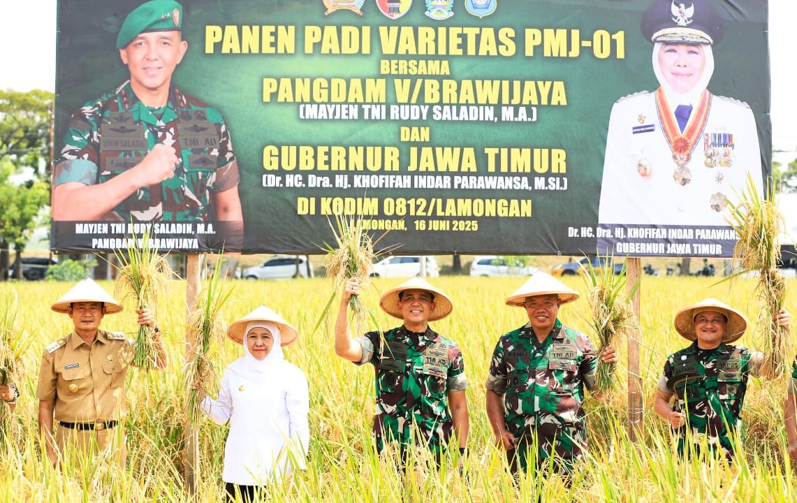 Gubernur Khofifah Apresiasi Kampung Pangan Terpadu Kodim 0812 di Lamongan