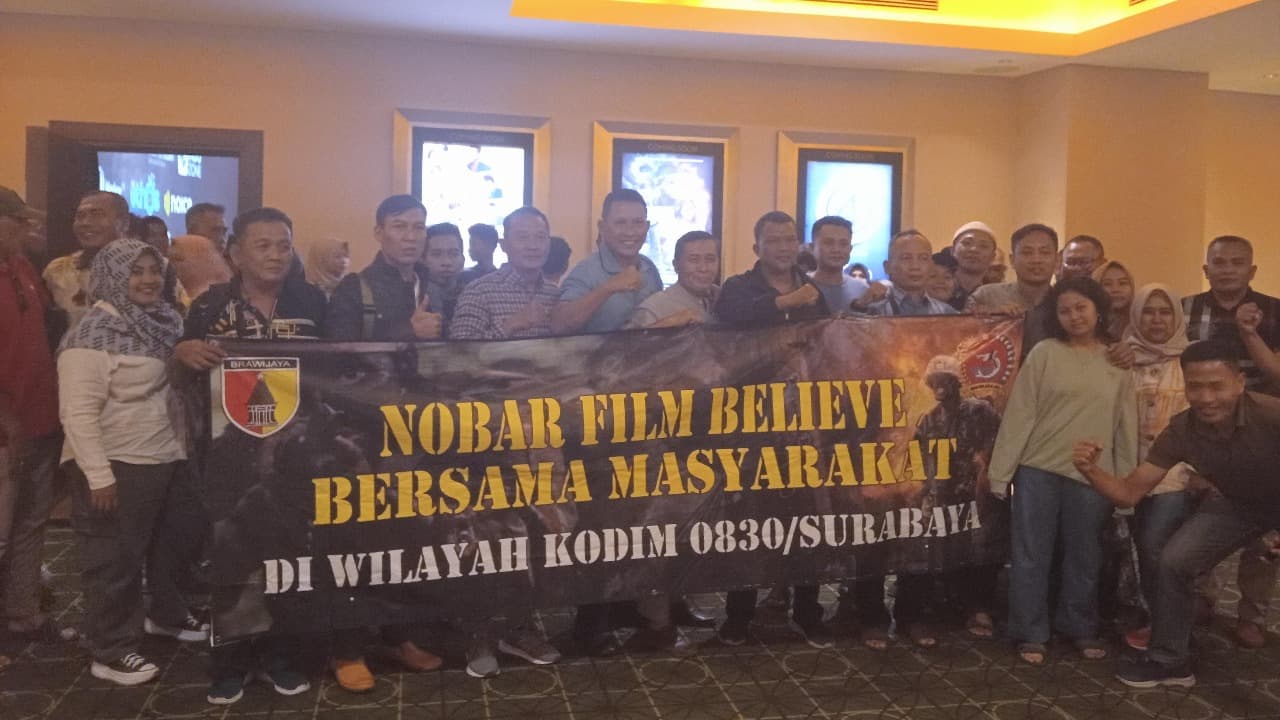 Pemutaran Perdana Film Believe, Ketegangan dan Kehangatan Bersama Keluarga TNI Kodim Surabaya