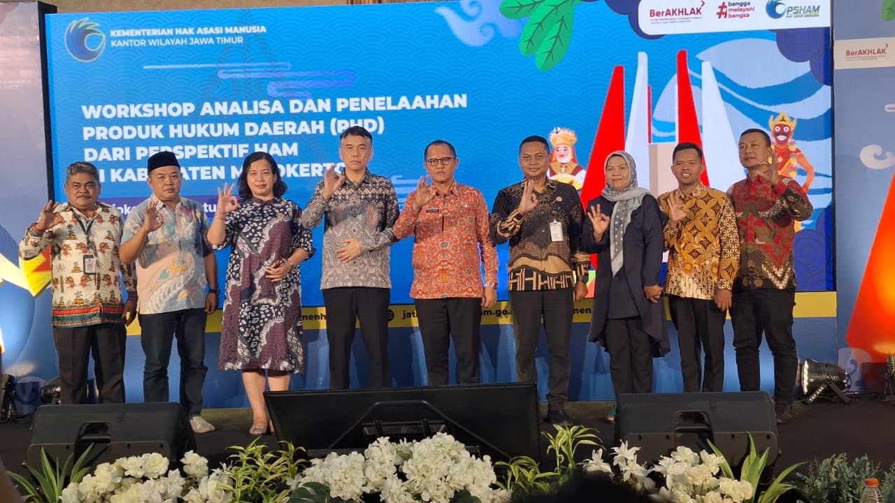 Cegah Pelanggaran HAM, Kanwil KemenHAM Jatim Gelar Workshop Produk Hukum di Mojokerto
