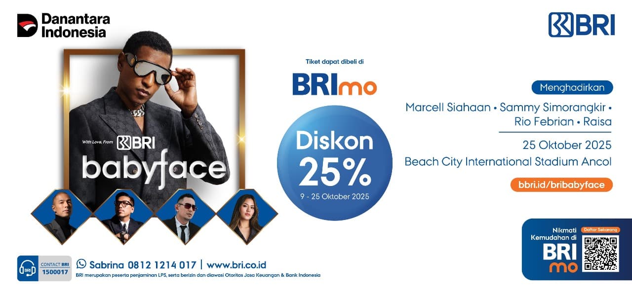 BRI Dukung Konser Babyface 2025, Tawarkan Diskon 25% Tiket lewat BRImo