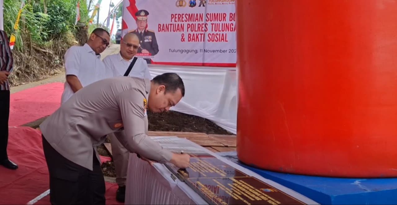 Polres Tulungagung Bangun Sumur Bor untuk Warga Pegunungan