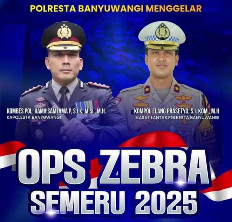 Polresta Banyuwangi Gelar Operasi Zebra Semeru 2025, Ada 10 Target Pelanggaran